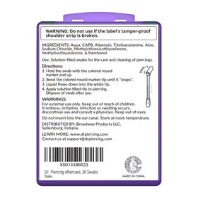 dr. piercing aftercare lifestyle bag shot depicting portable piercing maintenance
