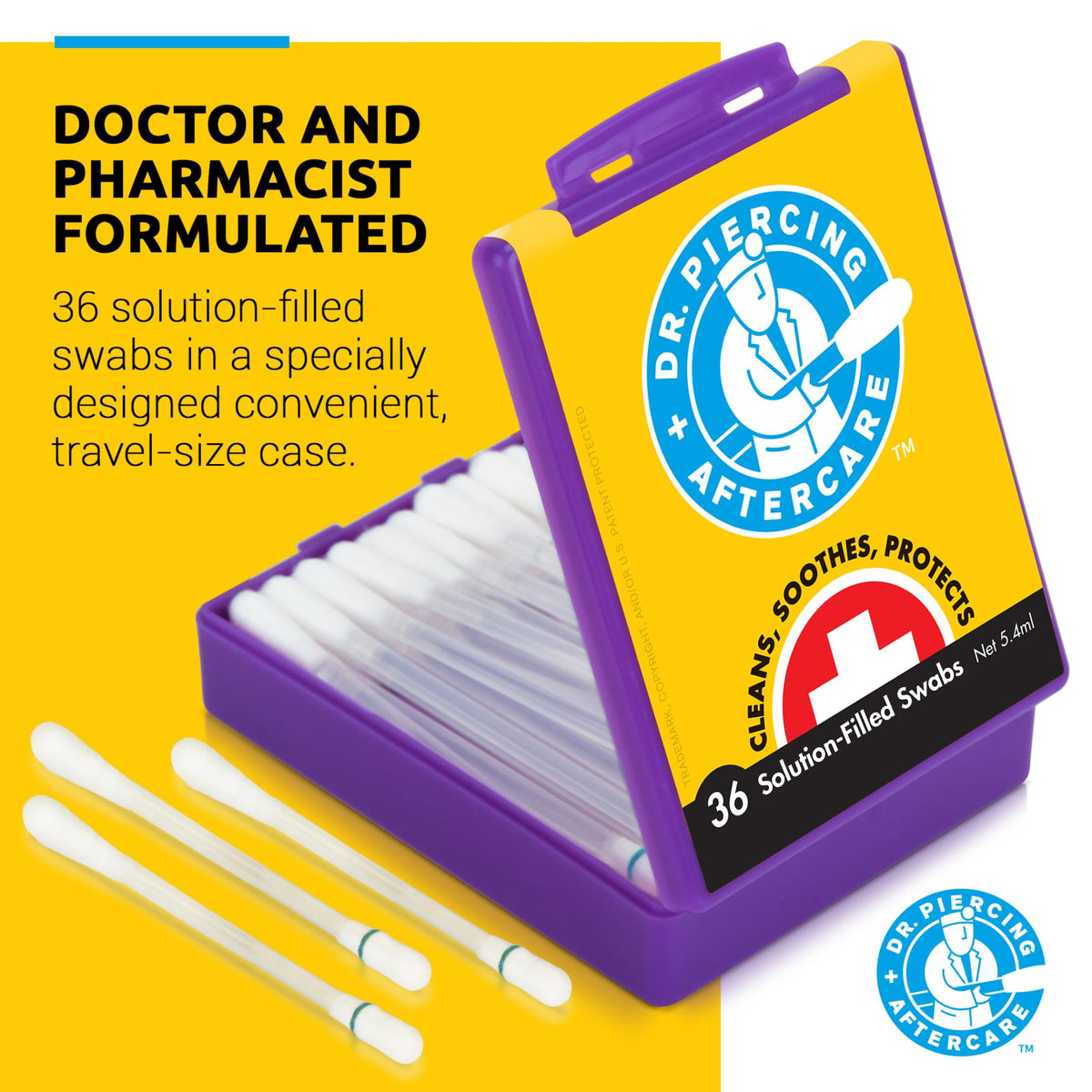 Dr. Piercing close-up of applicator tip showing soft precision cleaning