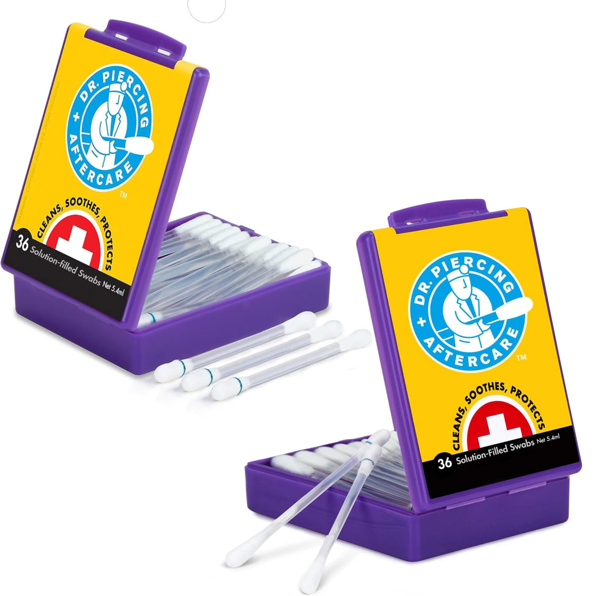 Dr. Piercing aftercare front packaging showing count and benefits