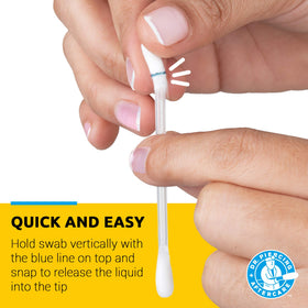 Dr. Piercing open case with visible liquid-filled swabs for convenience