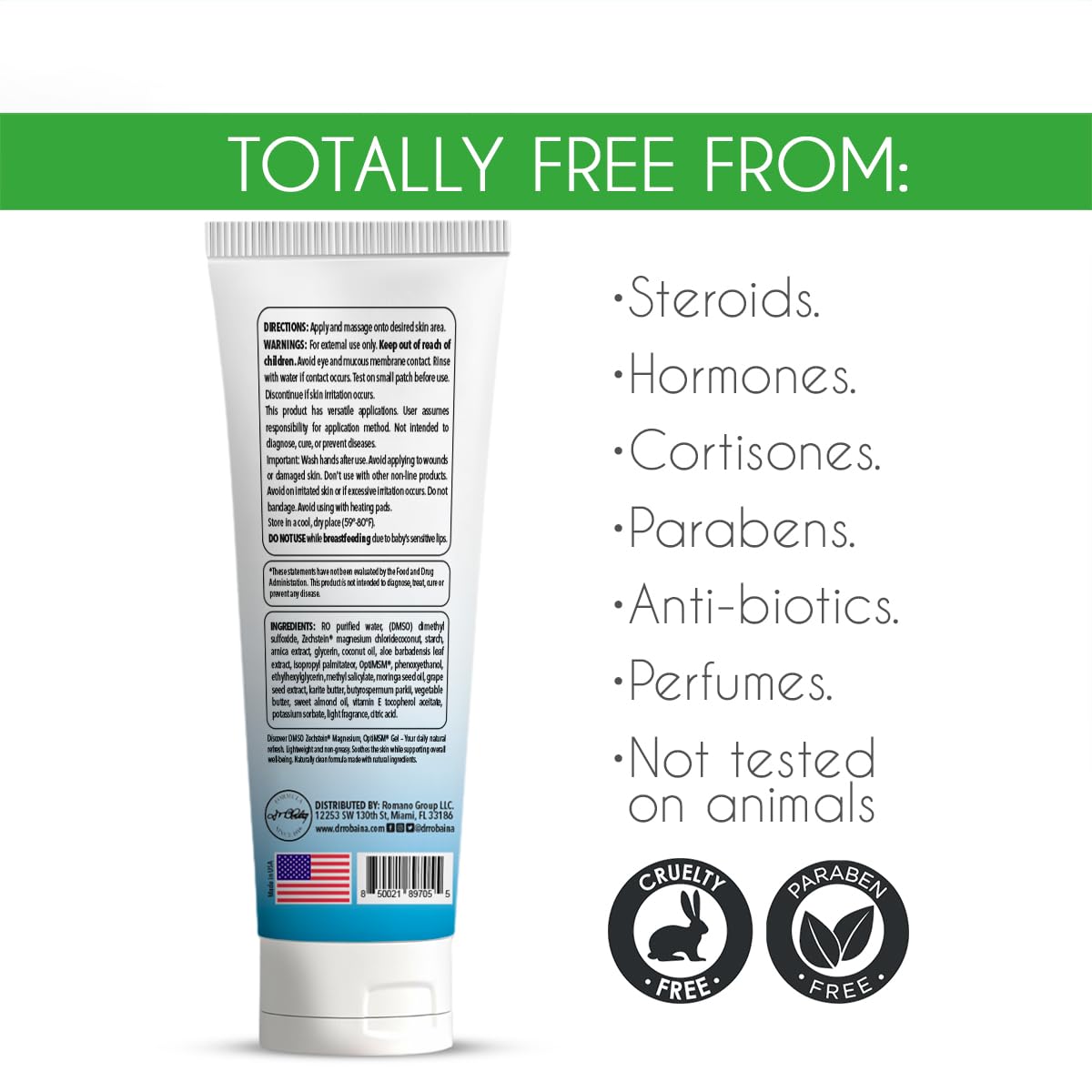 Dr. Robaina gel being applied to forearm for quick-absorbing topical use