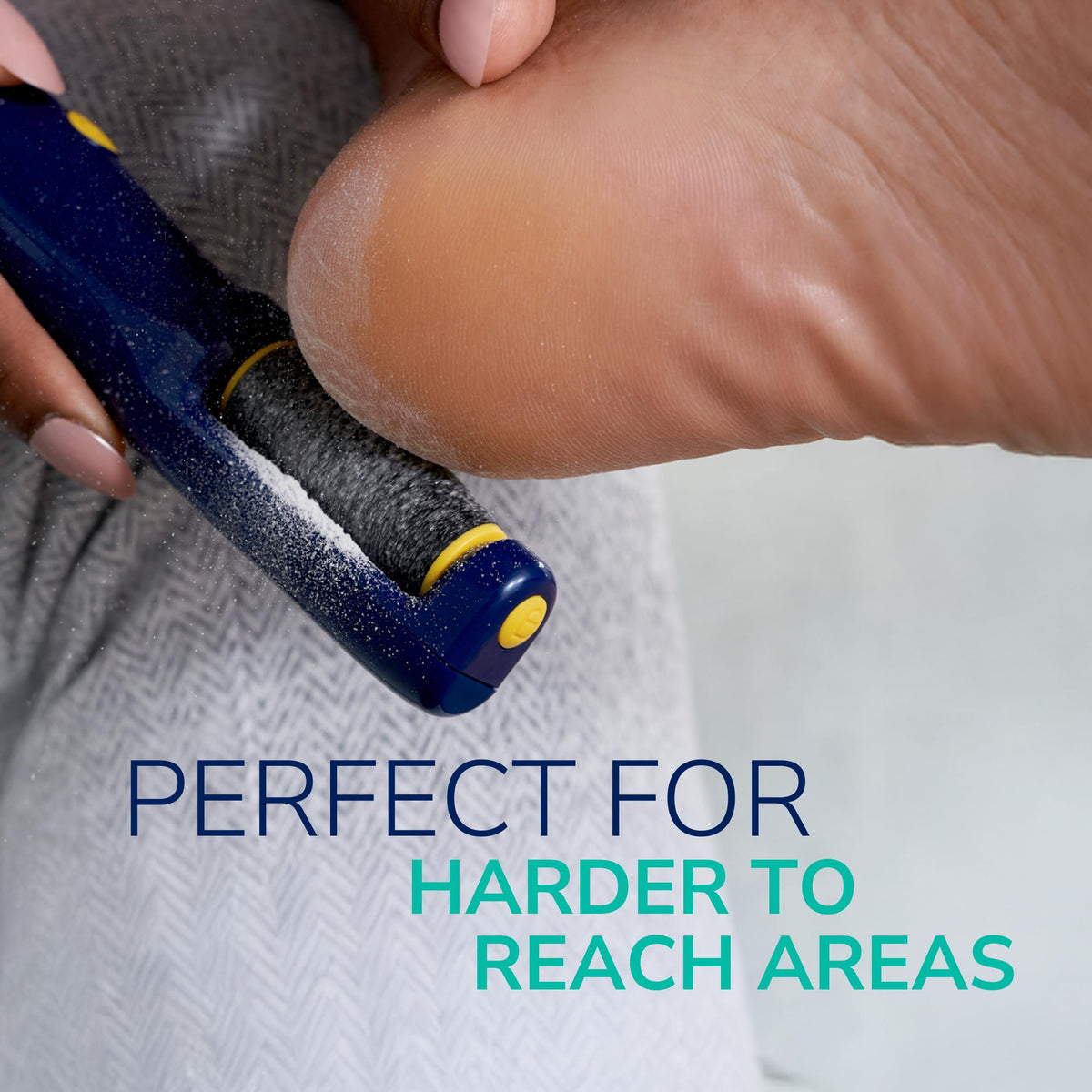 Dr. Scholl's compact travel pouch with device showing portability for trips