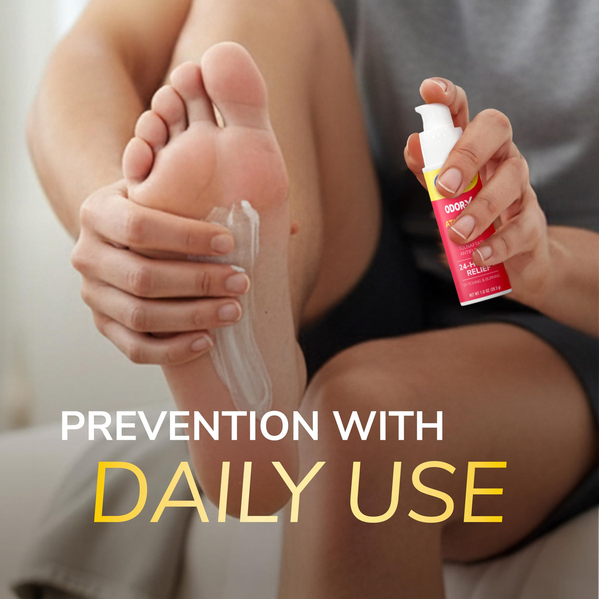Dr. Scholl's pump dispensing cream for neat daily application