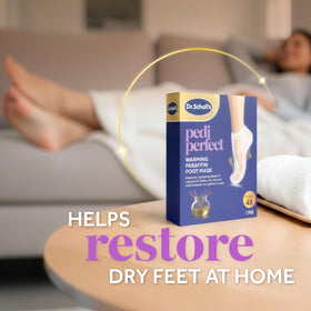 Dr. Scholl's ingredient flatlay with coconut, argan, jojoba emphasizing nourishing oils