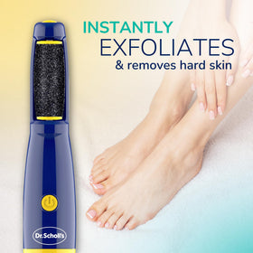 Dr. Scholl's close-up of rotating roller head demonstrating efficient hard-skin abrasion