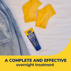 Dr. Scholl's 3oz cream beside measuring guide showing true size