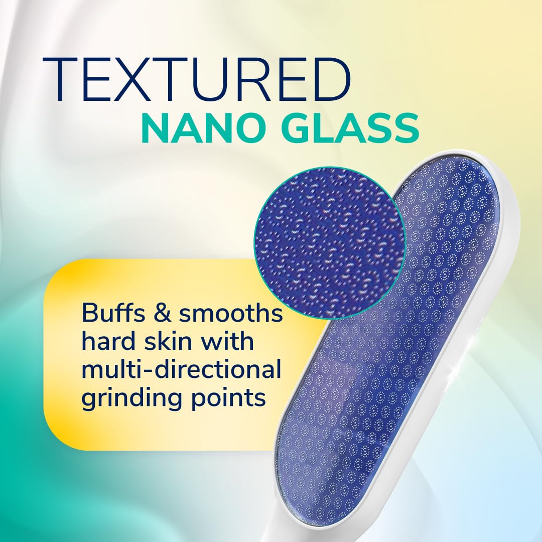 Dr. Scholl's close-up of textured nano glass demonstrating precise exfoliation