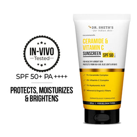 Dr. Sheth's sunscreen cream texture close-up showing lightweight, fast-absorbing finish