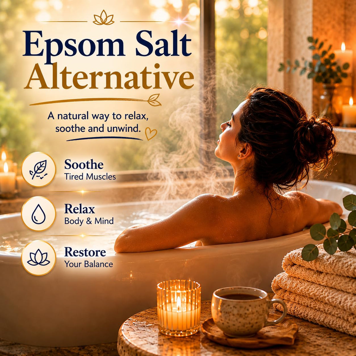 Dr. Singha's jar beside folded towel suggesting a relaxing spa routine