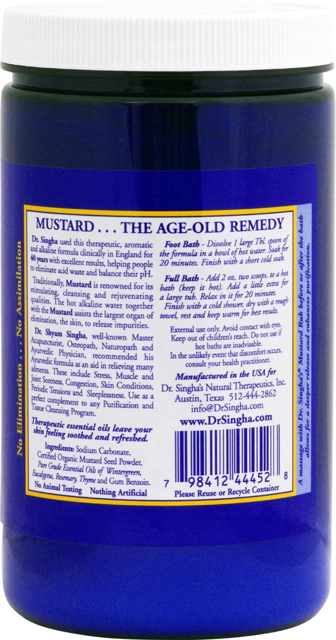 Dr. Singha's powder texture close-up highlighting organic mustard seed quality