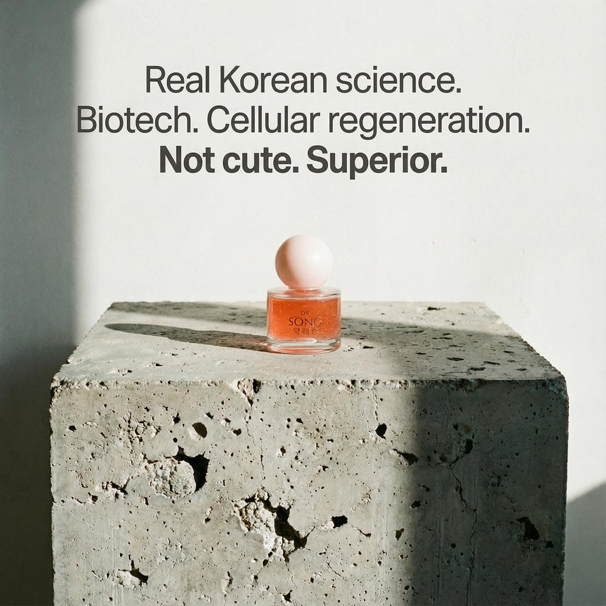 Dr Song bottle held in hand showing size and travel-friendly benefit