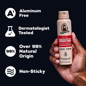 Dr. Squatch 360° spray nozzle close-up illustrating even, no-miss application