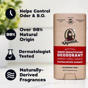 Dr. Squatch arrowroot powder detail showing moisture-absorbing ingredient