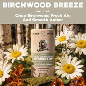 Dr. Squatch arrowroot powder ingredient close-up highlighting dry-feel benefit