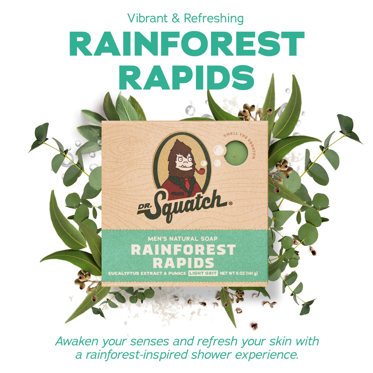 Dr. Squatch soap bar close-up texture highlighting creamy lather benefit