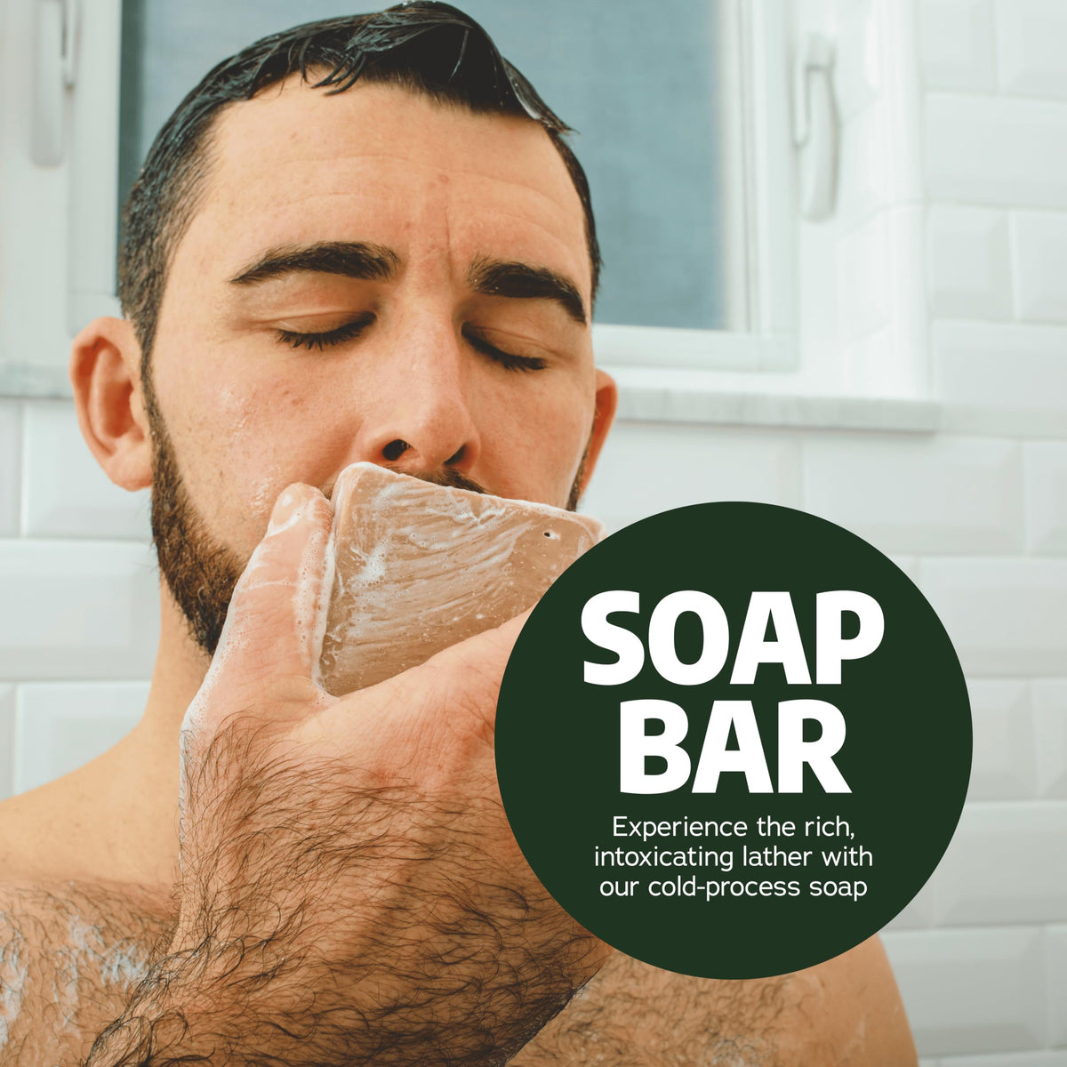 Dr. Squatch bar producing rich lather in shower demonstrating effective cleansing