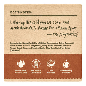 Dr. Squatch close up of soap texture highlighting natural oils and smooth scrub