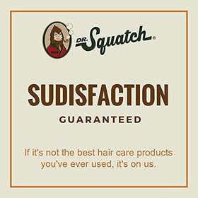 Dr. Squatch shampoo on bathroom shelf conveying stylish storage and daily use