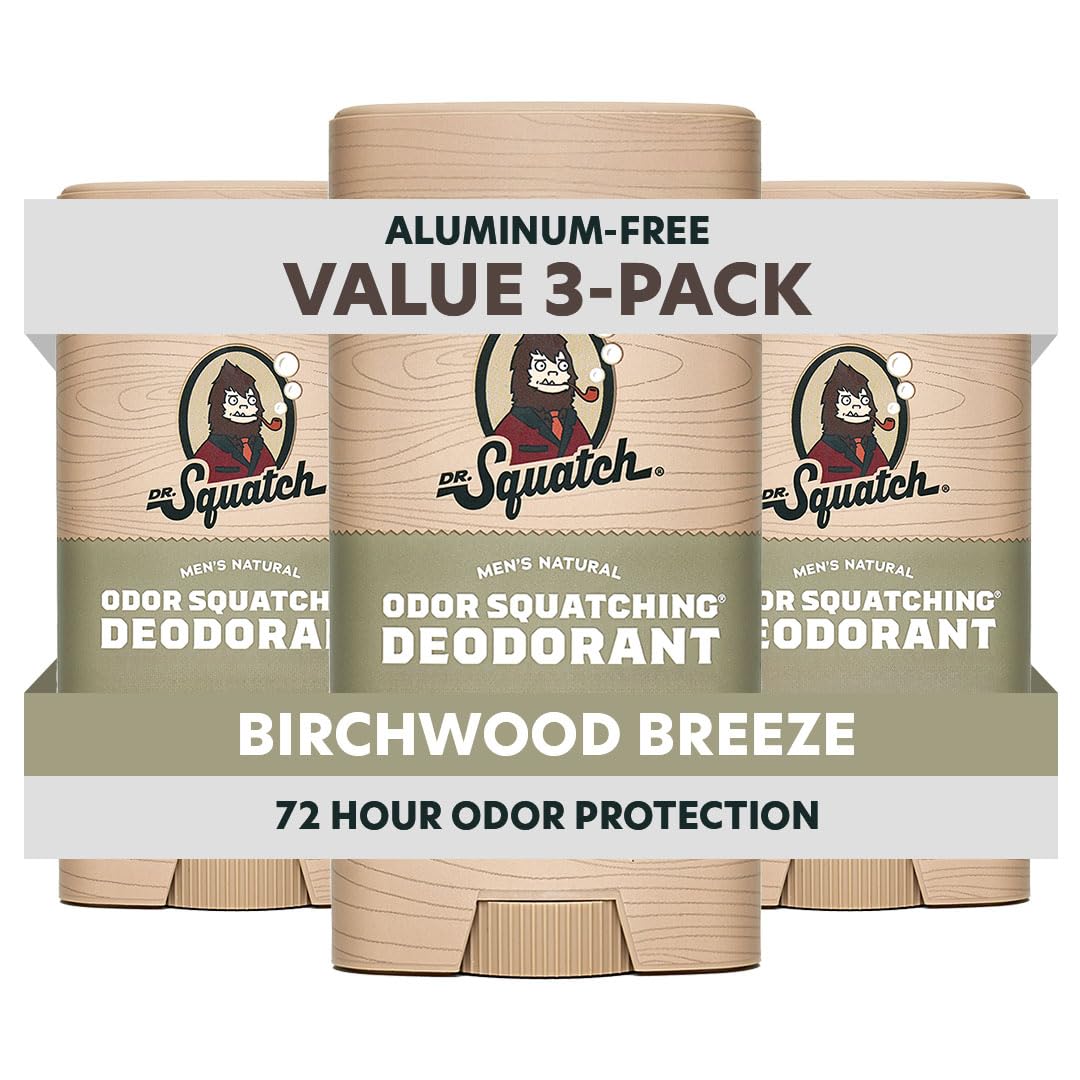 Dr. Squatch front packaging showing Birchwood Breeze scent and benefits