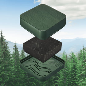 Dr. Squatch Bricc House travel soap case open to show ventilated tray benefits