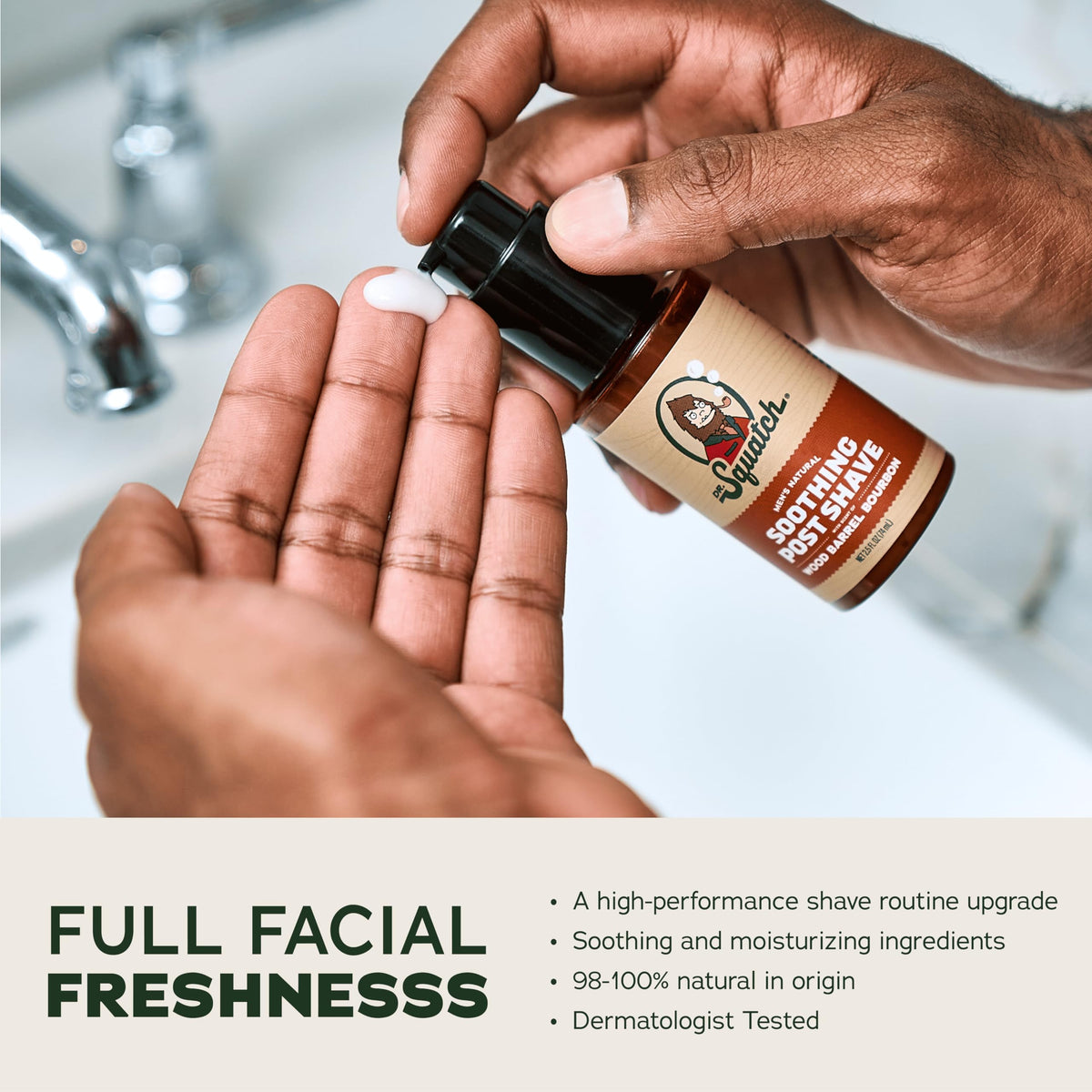 Dr. Squatch bundle used during a wet shave showing reduced irritation benefit