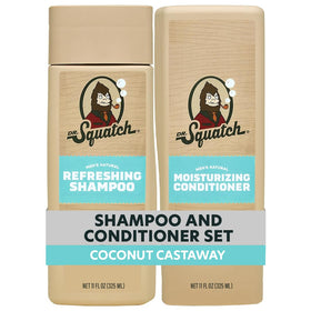 Dr. Squatch front packaging showing Coconut Castaway scent and set benefits