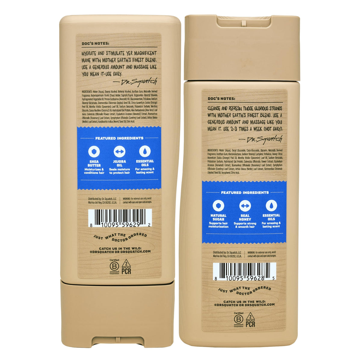 Dr. Squatch conditioner cream texture highlighting moisturizing, silky finish