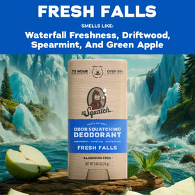 Dr. Squatch deodorant in hand for scale showing portable convenience