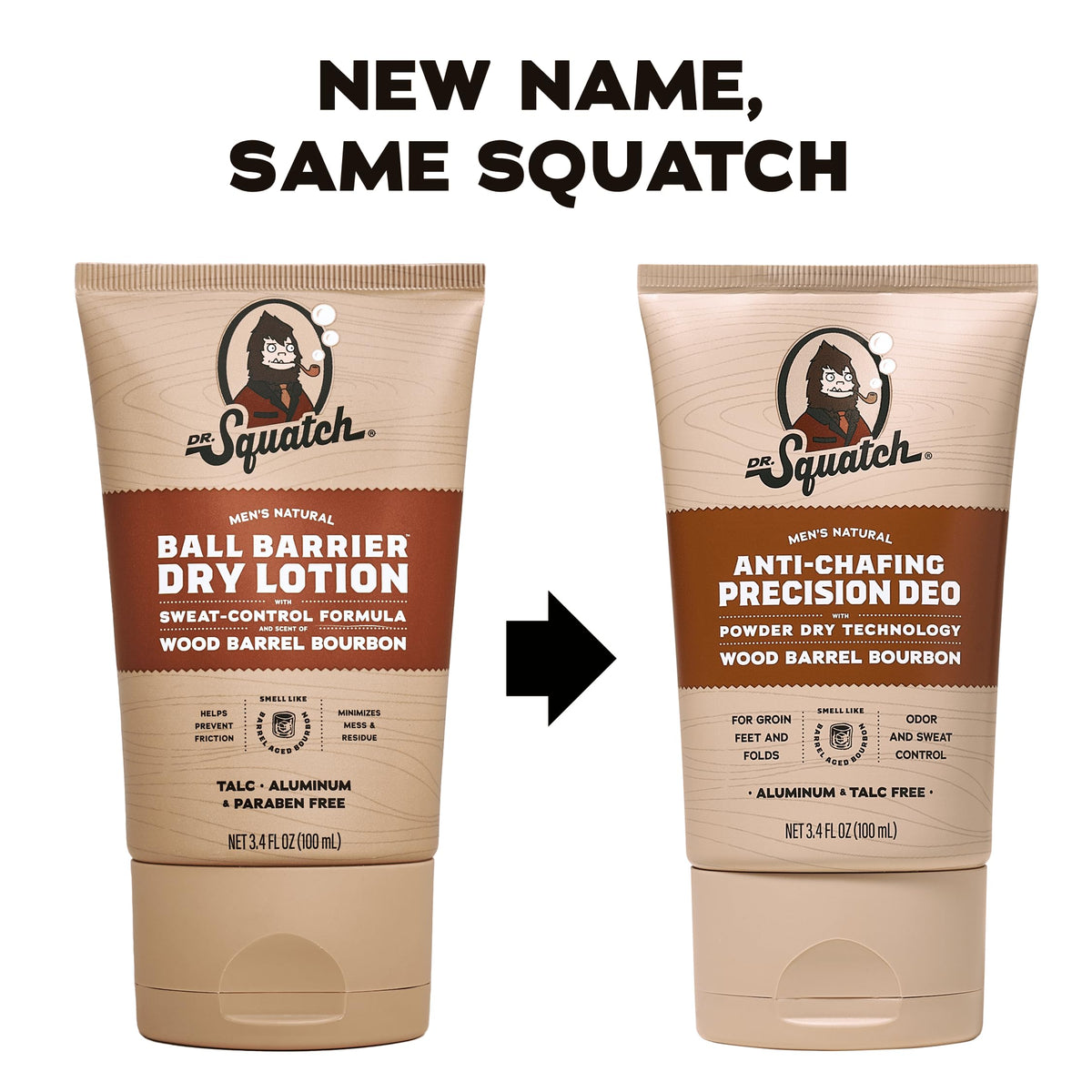 Dr. Squatch deodorant stick with cap removed demonstrating easy twist-up application benefit