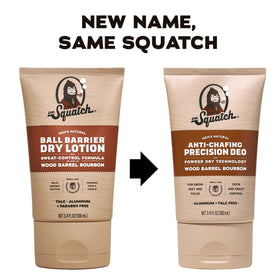 Dr. Squatch deodorant stick with cap removed demonstrating easy twist-up application benefit