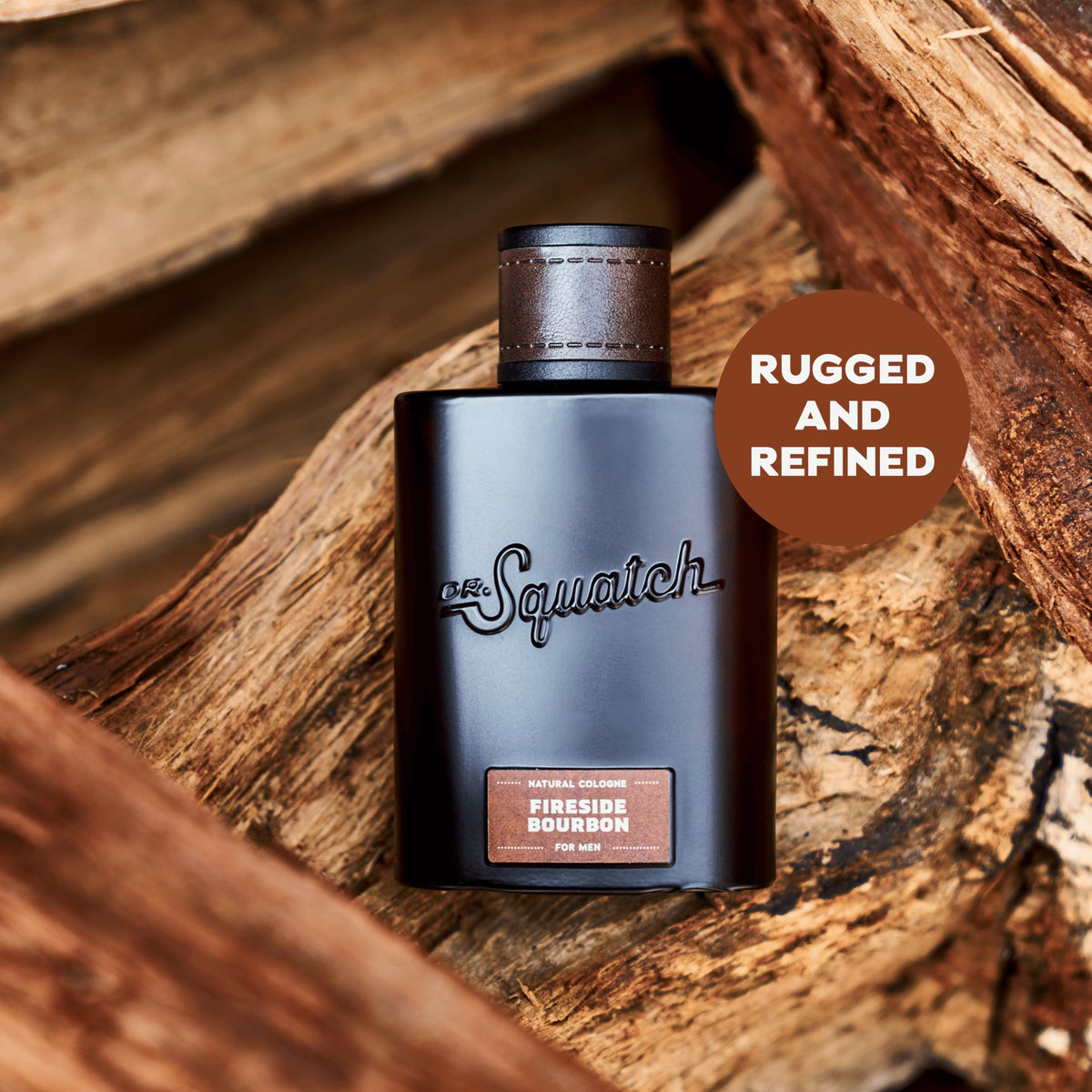 Dr. Squatch Fireside Bourbon spray in action demonstrating easy application and lasting aroma
