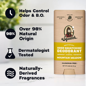 Dr. Squatch Fresh Falls charcoal close-up highlighting odor-absorbing benefit