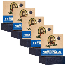 Dr. Squatch front packaging showing Fresh Falls five-pack and eco benefits
