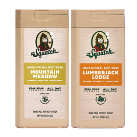 Dr. Squatch front view showing both scents and clear branding for scent variety