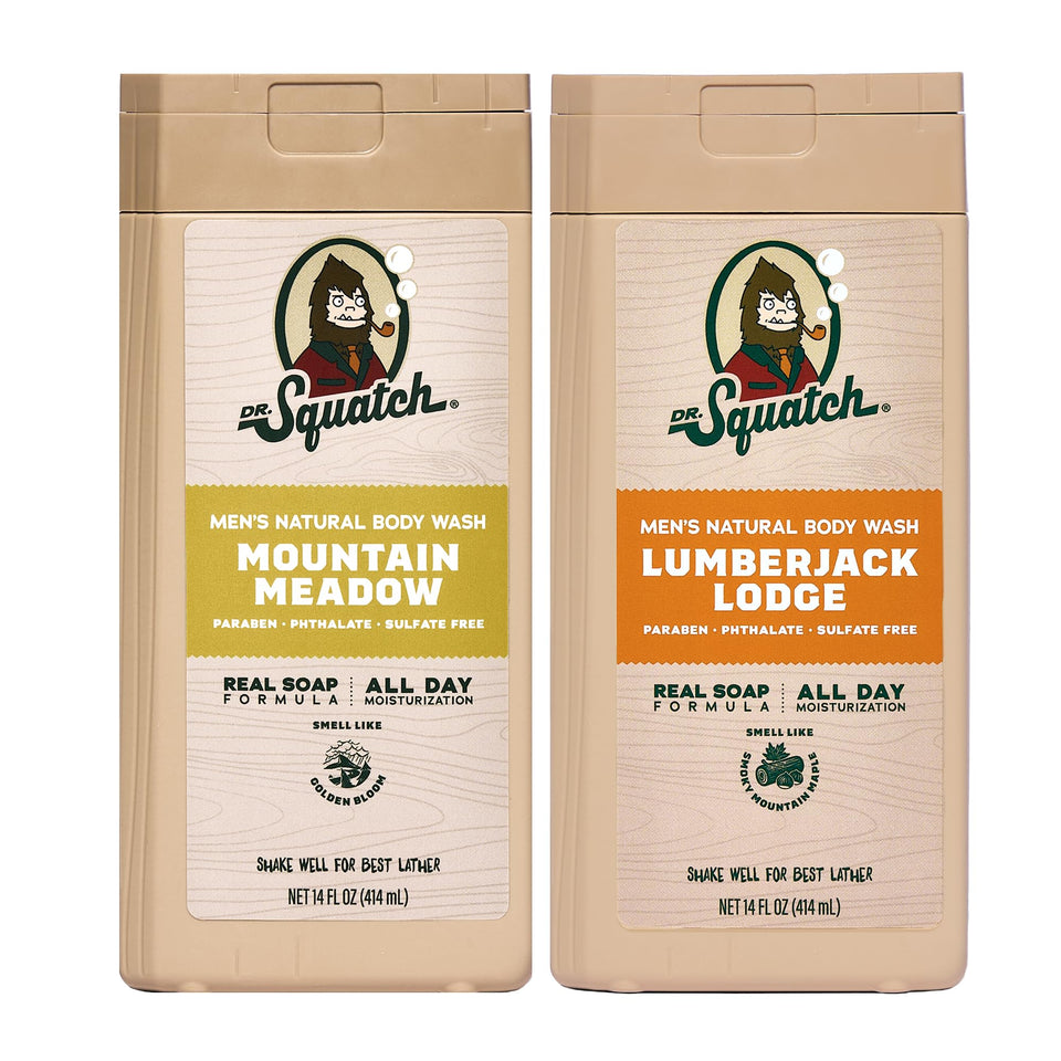 Dr. Squatch front view showing both scents and clear branding for scent variety