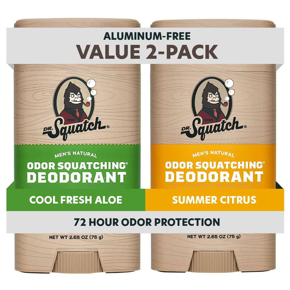 Dr. Squatch front pack showing both scent sticks for convenient two-pack