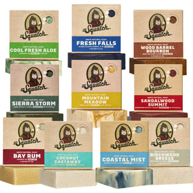 Dr. Squatch front packaging showing 10-pack and clear scent variety for gift convenience
