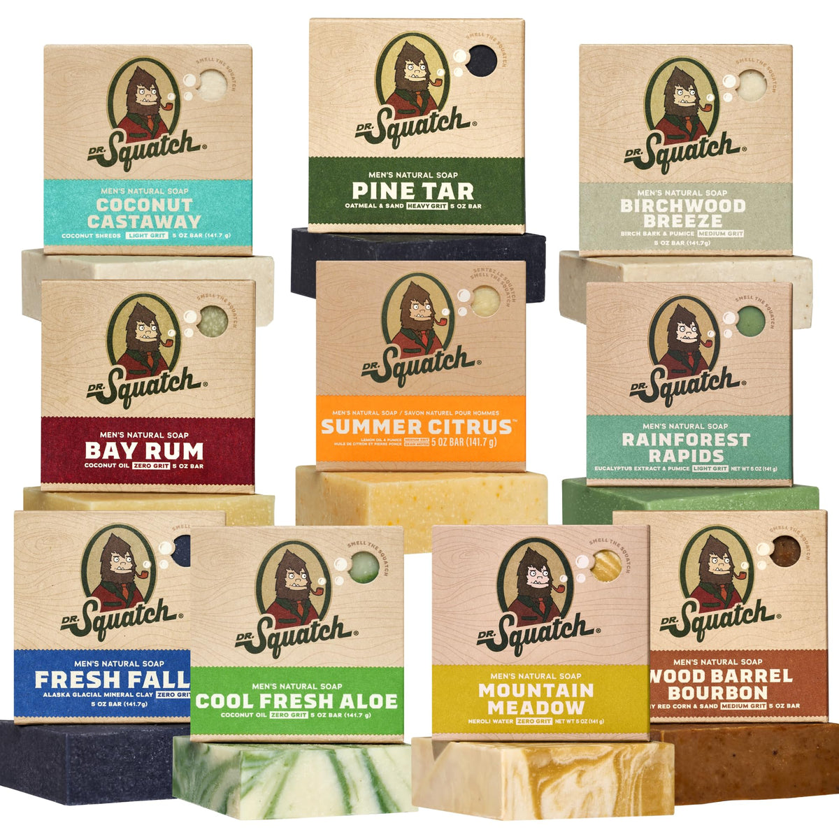 Dr. Squatch front packaging 10-pack showing variety and gift-ready presentation