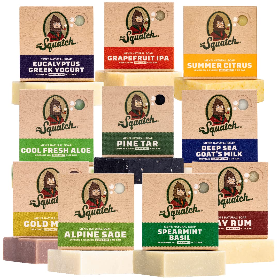 Dr. Squatch front packaging 10-pack showing variety and gifting appeal