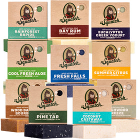 Dr. Squatch front packaging showing 10-pack and ingredient benefits