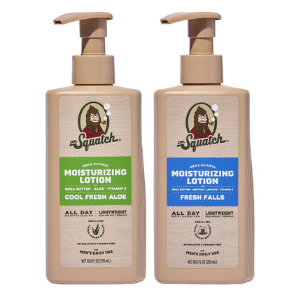 Dr. Squatch front packaging showing two bottles and bold branding for easy recognition