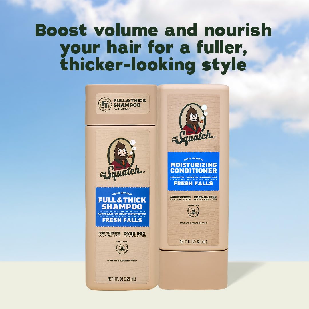 Dr. Squatch shampoo and conditioner in shower scene showing real-world application