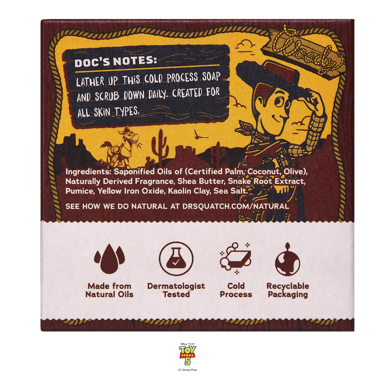 Dr. Squatch themed gift box displayed with Toy Story artwork for collectors