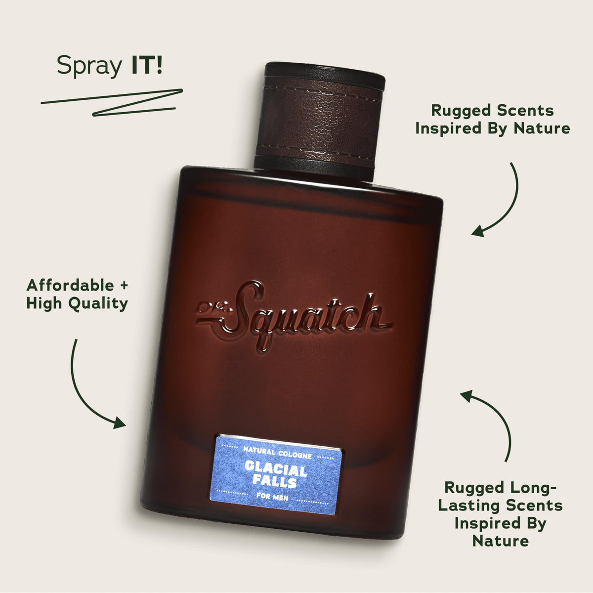 Dr. Squatch Glacial Falls cedarwood and bergamot ingredient close-up showing natural sourcing