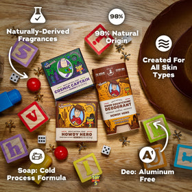 Dr. Squatch Howdy Hero deodorant stick open showing solid glide and scent consistency