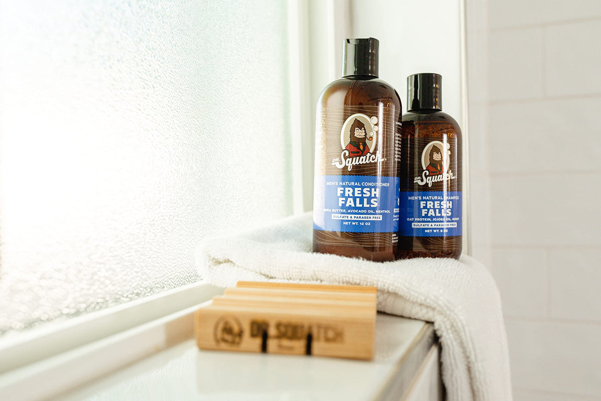Dr. Squatch in-shower application showing easy rinse and refreshing feel