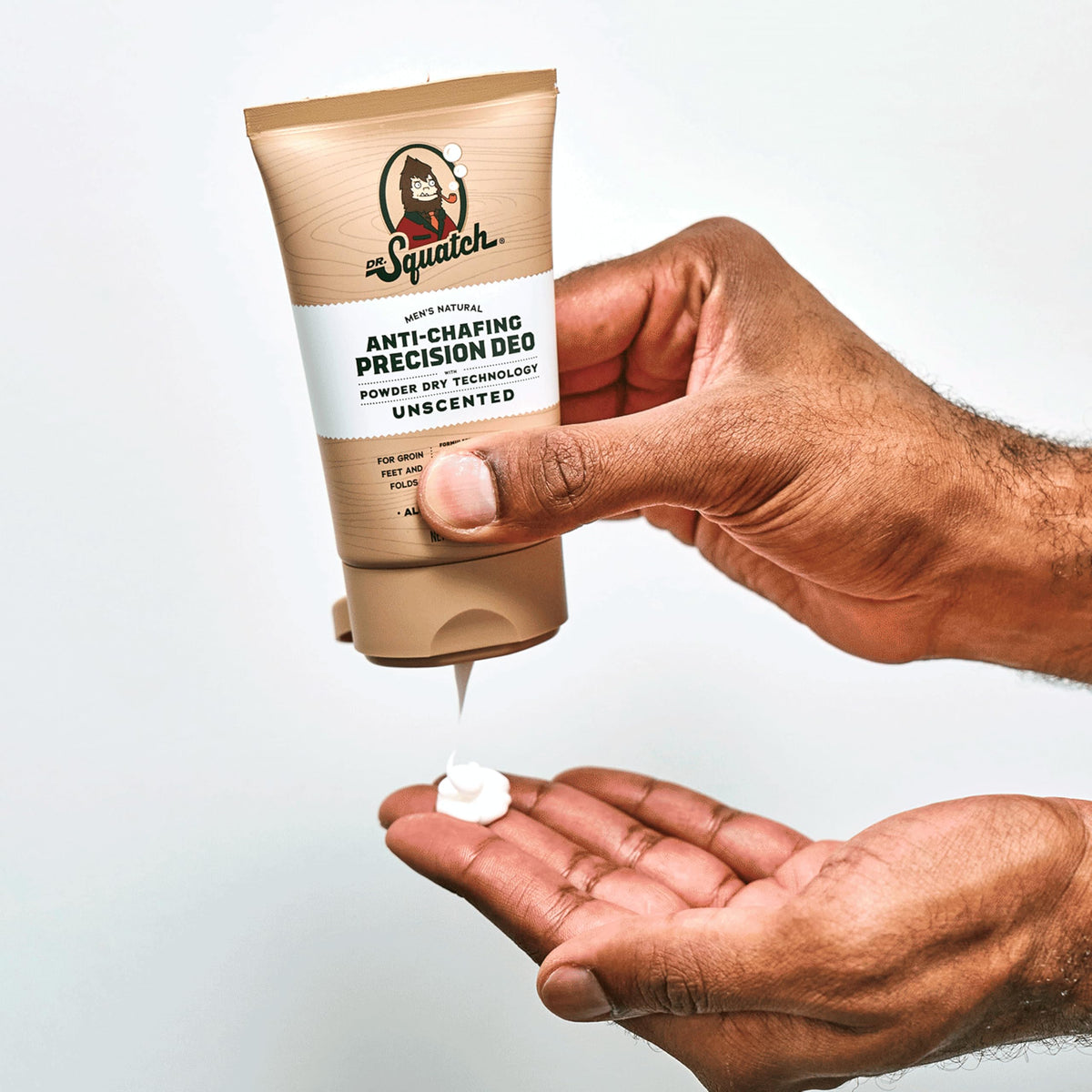 Dr. Squatch natural ingredients arrowroot and tapioca starch highlighting moisture absorption