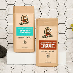 Dr. Squatch coconut and wood ingredient focus showing natural components benefit