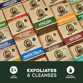 Dr. Squatch ingredients scene with coconut shea and kaolin clay highlighting natural nourishment