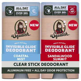 Dr. Squatch front packaging showing clean design and scent names benefits clear protection